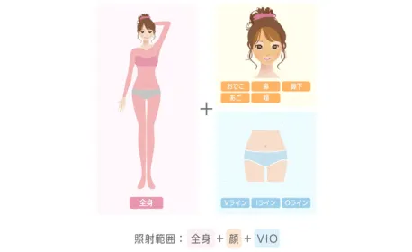 エミナルクリニックの脱毛箇所イメージ画像
